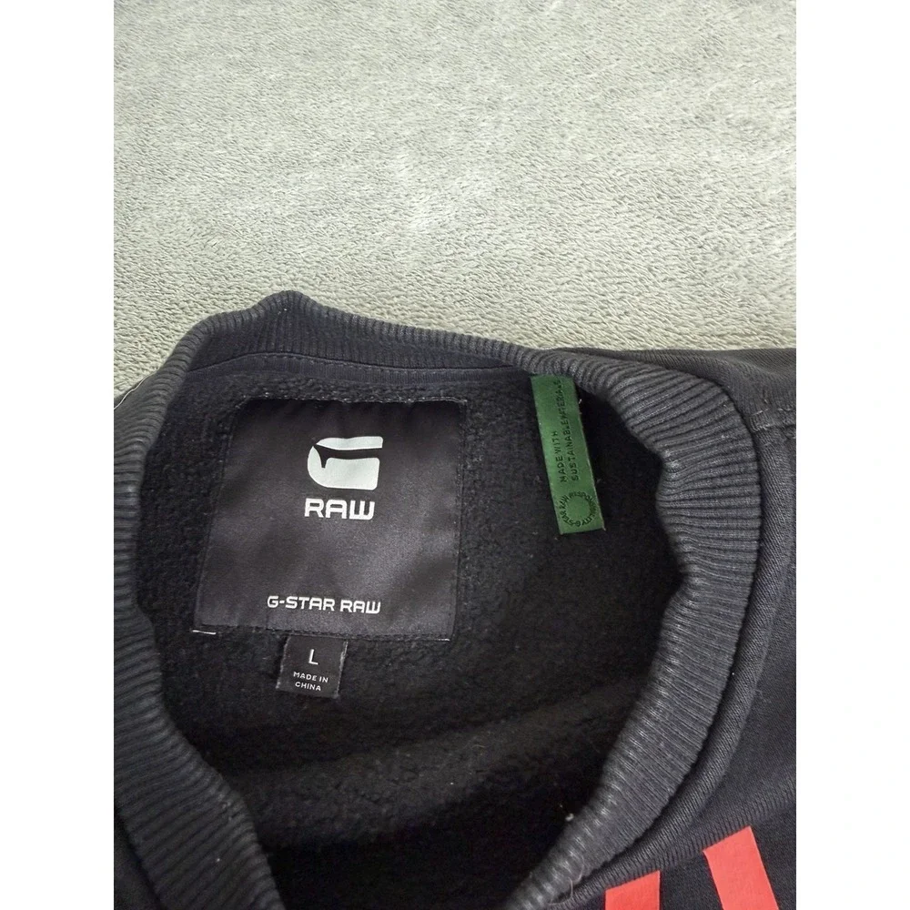 G-Star Raw Crewneck Sweatshirt Men's Size Large Black